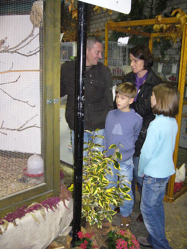 Mastholte 2008 185.jpg - Jugendbetreuung während der Rassegeflügelschau Mastholte 2008  Schätzspiel "wie viele Zebrafinken sind in der Vogelvoliere?"